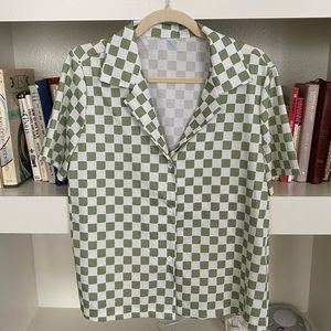 Green and White Checkered Set